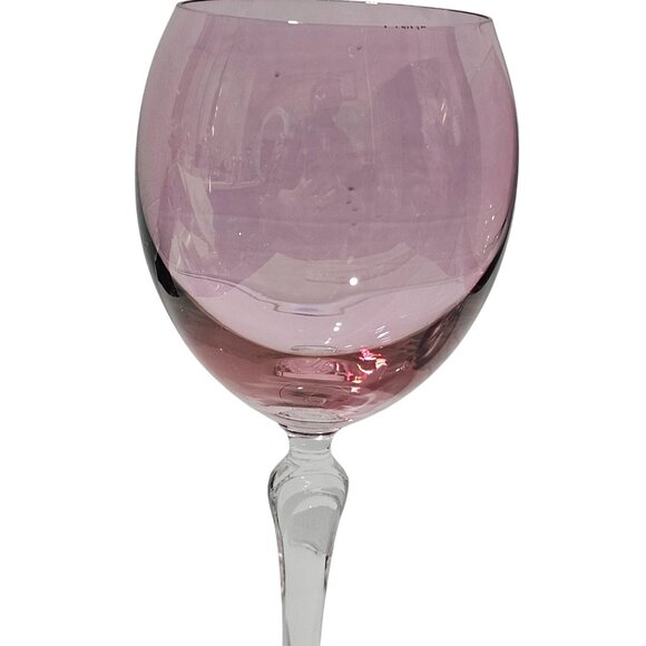 2 Colony Bijoux Pink Iridescent Wine Glasses 7.75" romantic crystal 8z presecco - Picture 4 of 8